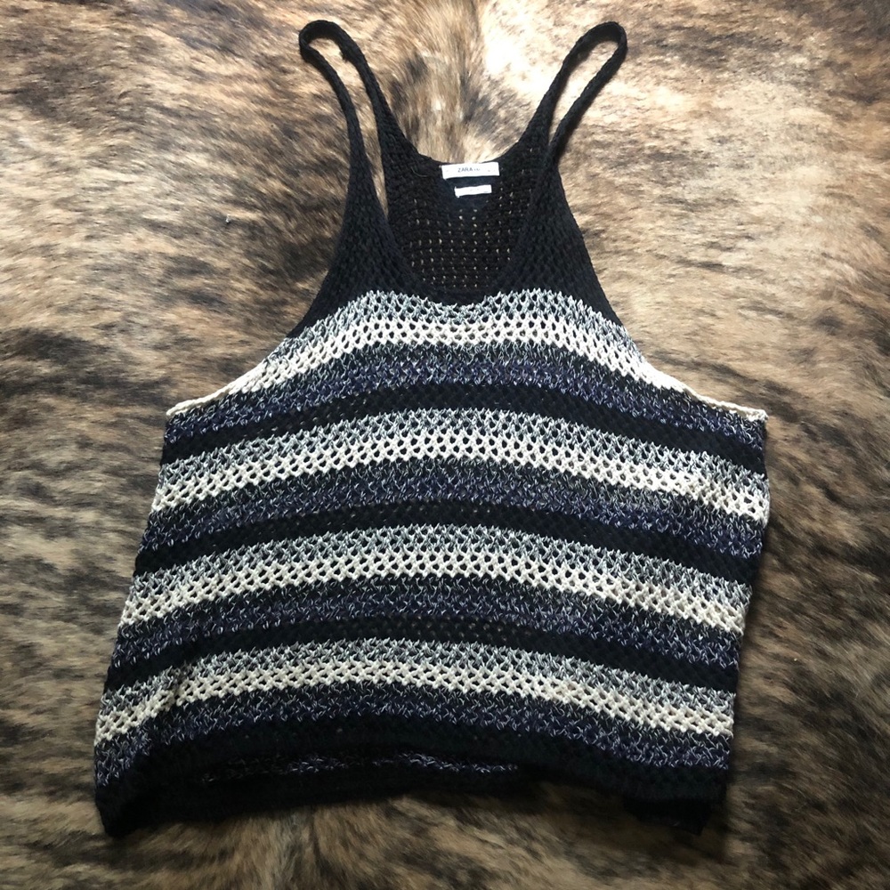 Zara Oversized Loose Knit Racerback Tank